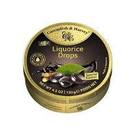 CAVENDISH LIQUORICE DROPS 130G SOLD QTY12