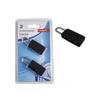 TRAVEL - 2PK 3-COMBINATION PADLOCKS