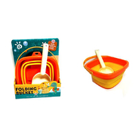 FOLDING SILICONE BEACH BUCKET WITH SPADE