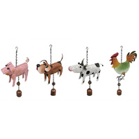 ANIMAL WINDCHIME 34CM 4ASST SOLD QTY8