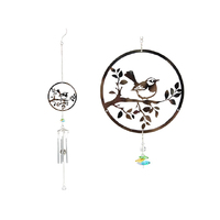 78CM SILVER WREN CHIME W/COLOURED CRYSTAL QTY 2