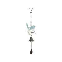 52CM METAL BLUE BIRD W/CAST IRON BELL QTY 2