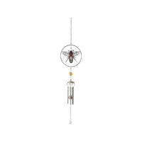 80CM HANGING BEE IN RING WINDCHIME QTY 2