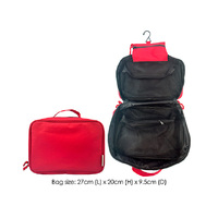 COSMETIC BAG RPET HANGING RED