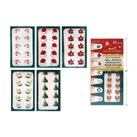 XMAS NAIL STICKERS PK10 ASST SOLD QTY24