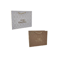 XMAS GIFT BAG GOLD STARS AND MERRY CHRISTMAS SOLD QTY12