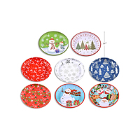 XMAS SERVING TRAY TIN 25CM 4ASST