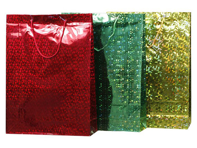 GIFT BAG HOLOGRAM JUMBO ASST SOLD QTY12