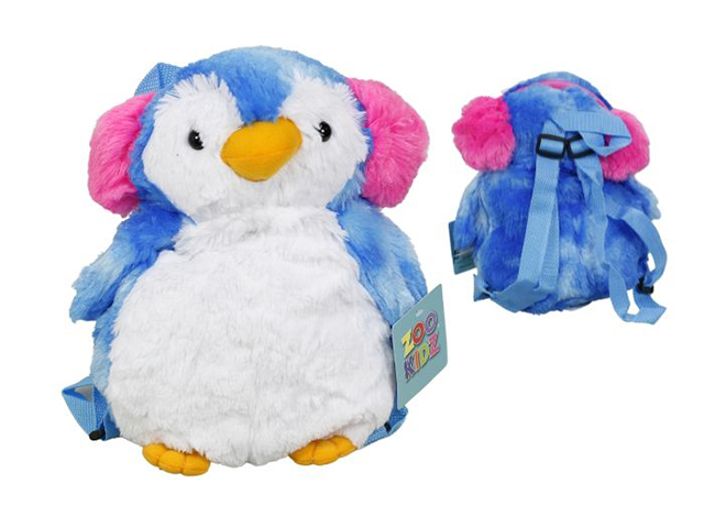 ZOOKIDZ PENGUIN PLUSH BACKPACK 30CM SOLD QTY6