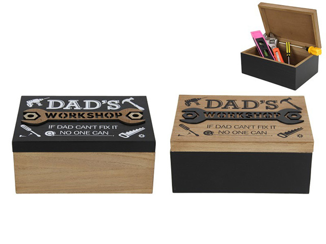 23CM DADS WORKSHOP WOODEN BOX 2ASST