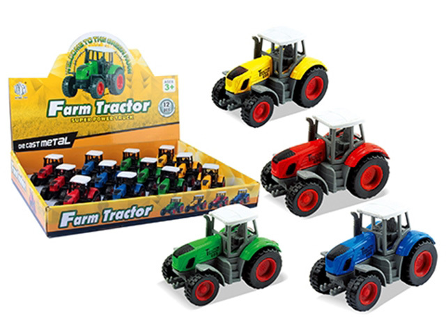 DIE CAST PULLBACK FARM TRACTOR 7.8CM UN12