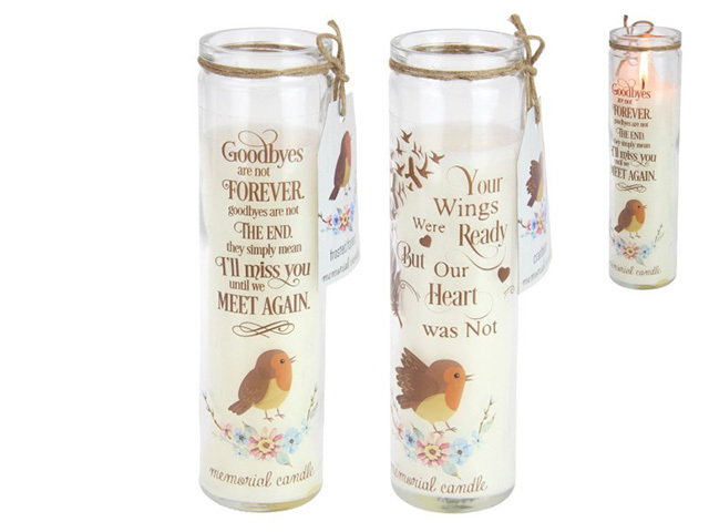 21CM PILLAR CANDLE W/INSPIRATIONAL QTY 6