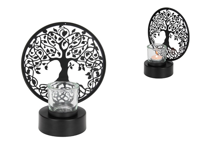 22CM TREE OF LIFE T/LIGHT HOLDER