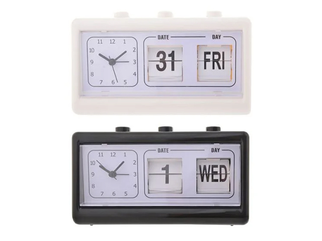 BLACK AND WHITE CLOCK AND CALENDAR 2ASST