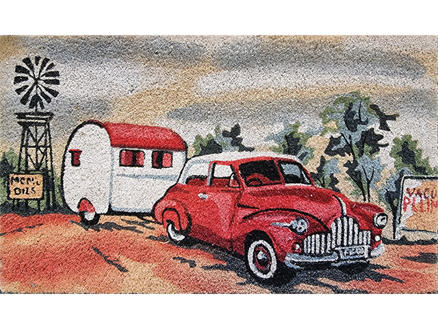 PVC COIR OLD CAR CARAVAN 45X75CM