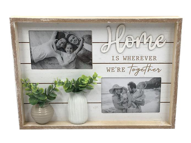 36X26CM HOME PHOTO FRAME W/GREENERY QTY 2