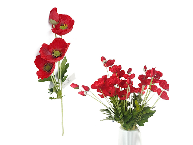 FLOWER LONG POPPY RED