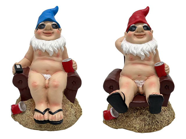 22CM SITTING NAKED GNOME ON COUCH 2ASST