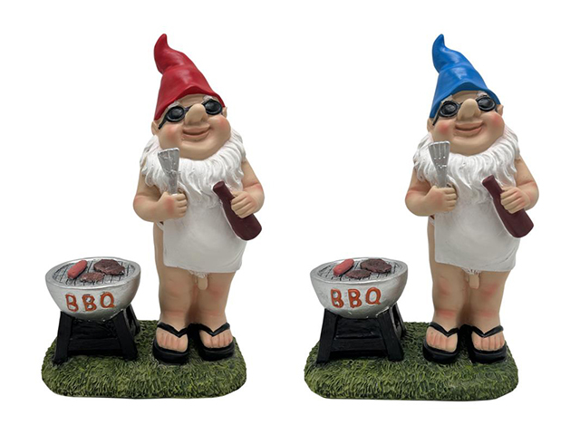 26CM NAKED GNOME COOKING BBQ 2ASST