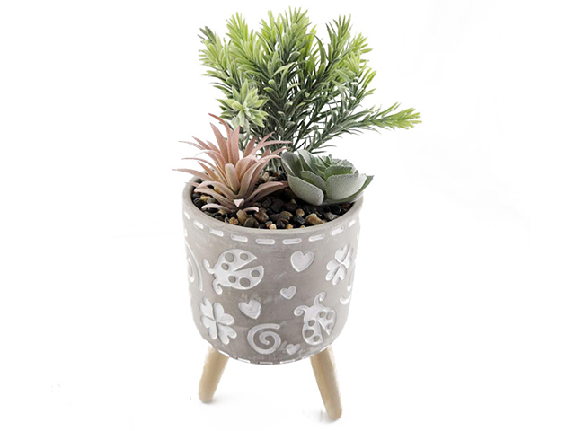 CEMENT POT WITH ARTIFICAL PLANT 12*12*20 SOLD QTY2