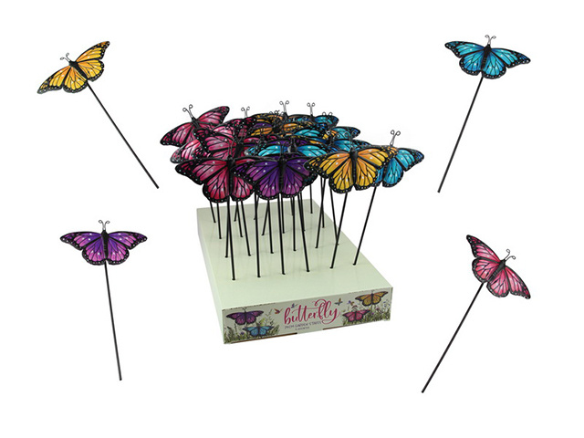 24CM BUTTERFLY METAL GARDEN STAKE UN24