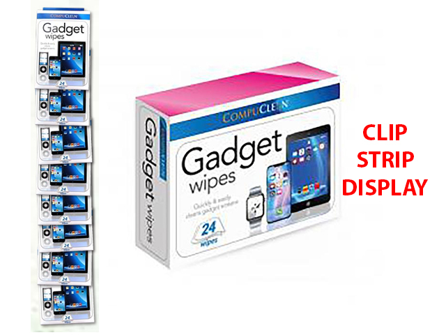 GADGET WIPES W/CLIP STRIP 24PK UN12