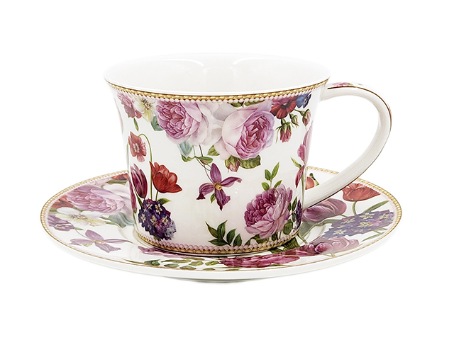 ROSE AND TULIP 250CC CUP SAUCER SET