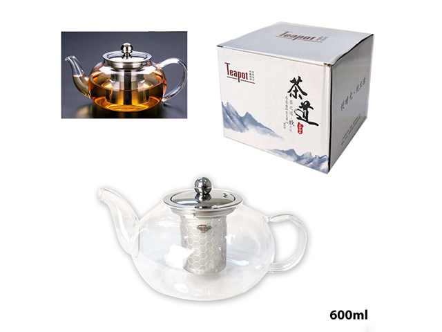 BOROSILICATE TEAPOT 600ML