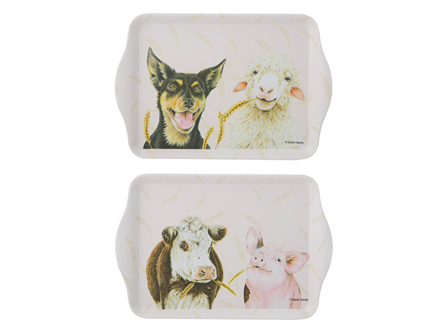 FARMYARD FACES 2PK SCATTER TRAY 2PK