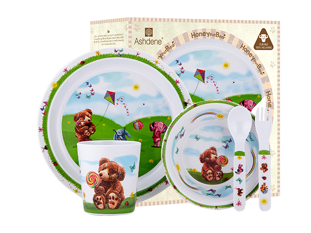 HONEY POT BEAR 5PC KIDS DINNER SET