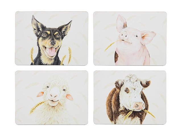 FARMYARD FACES ASSORTED 4PK PLACEMENT