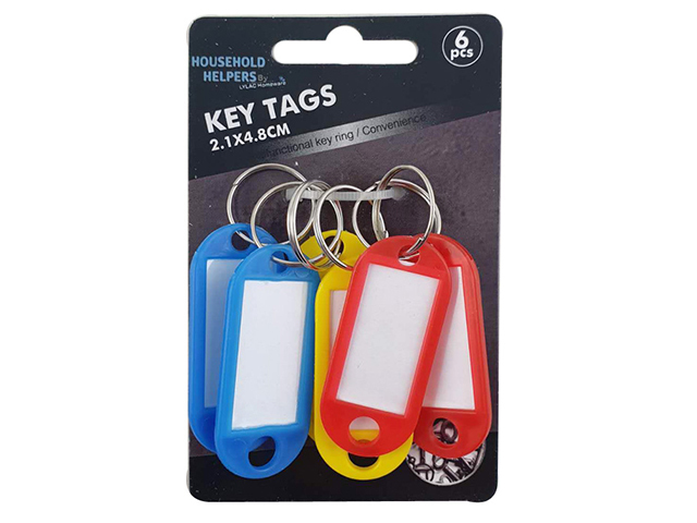 KEY TAGS 6PC SET 2.1X4.8CM SOLD QTY24