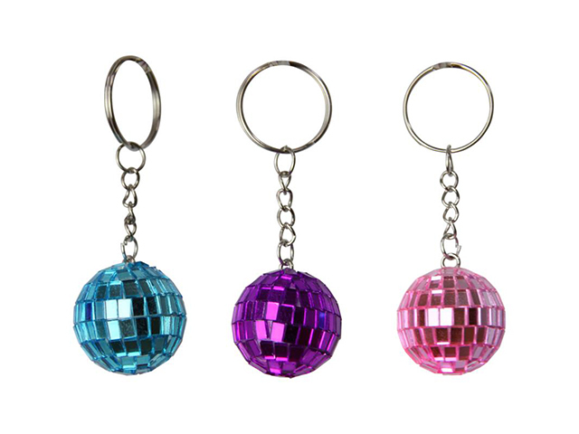 3CM DISCO BALL KEYRING 3ASST UN12