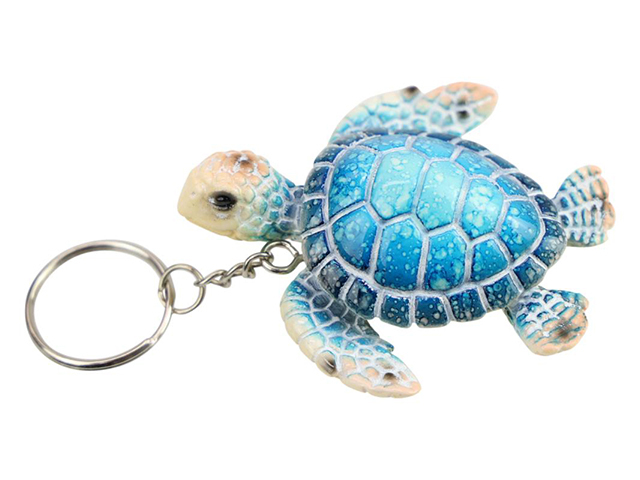 6.5CM MARBLE TURTLE KEYRING 3ASST UN12