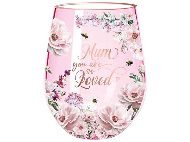 MUM PRETTY IN PINK STEMLESS GLASS 600ML