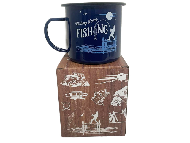 FISHING ADVENTURE ENAMEL MUG SOLD QTY2