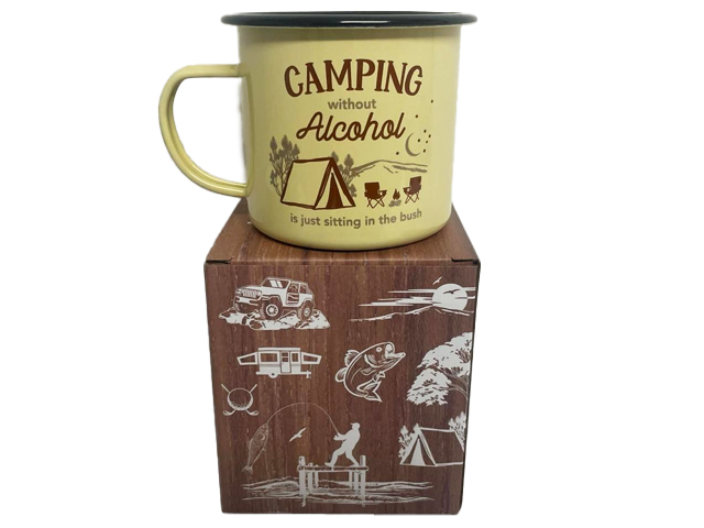 CAMPING ADVENTURE ENAMEL MUG SOLD QTY2