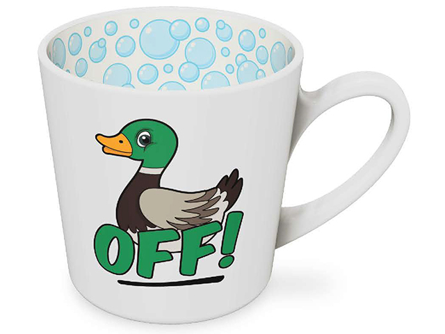 DUCK OFF BEAUTIFUL ON THE INSIDE MUG 420ML 10CM SOLD QTY2