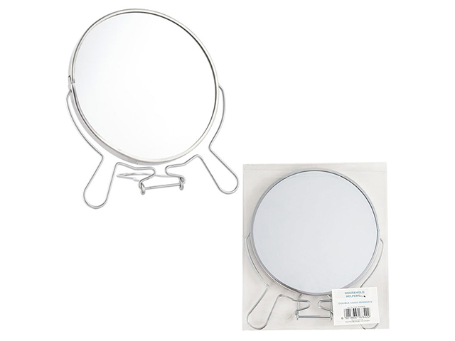 MIRROR DOUBLE SIDED NETAL FRAME &amp; STAND 14.5CM