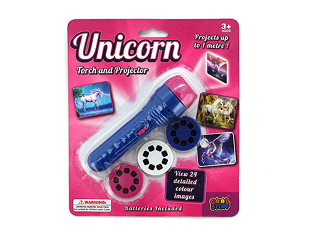 LED PROJECTOR TORCH W/UNICORN SLIDES