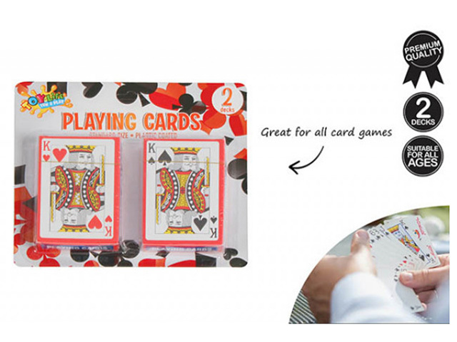 PLAYING CARDS COATED 2PK SOLD QTY12