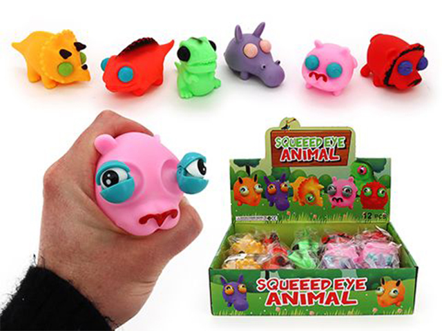 SQUEEZY DINO/ANIMALS W/POPPING EYES 6ASST UN12