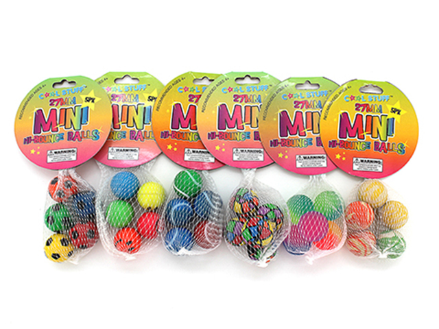 BALLS - 27CM HI BOUNCE 5 PACK 6ASST UN24