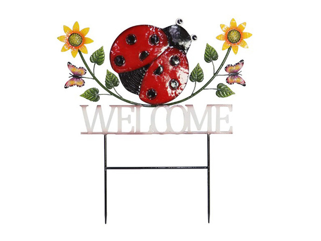 65CM LADYBUG W/WELCOME GARDEN