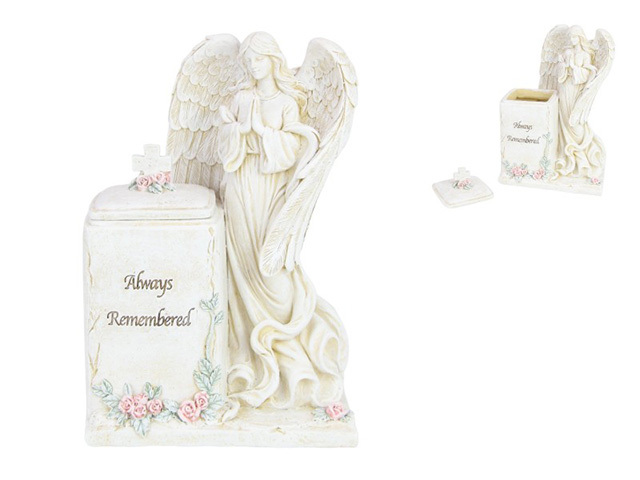 26CM MEMORIAL ANGEL WITH URN