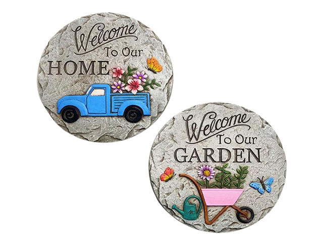 GARDEN STEPPING STONES 25CM 2ASST