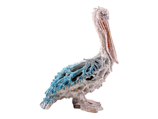 35CM STANDING PELICAN W/CORAL