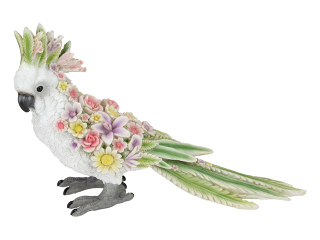 34CM COCKATOO W/FLOWERS