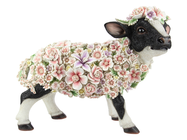 41CM FLORAL BABY COW CALF