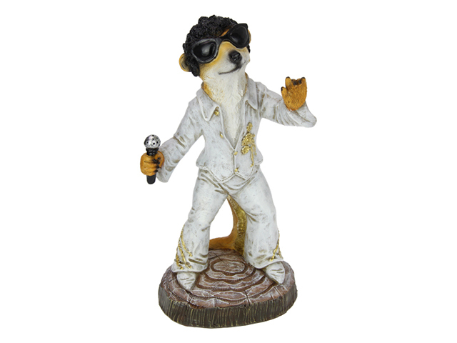 33CM STANDING ELVIS MEERKAT ROCKSTAR